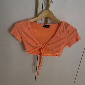 White Fox Boutique Orange Crop Top